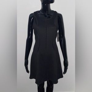 Mossimo Black Textured Seam Fit and Flare Stretch Dress in Small